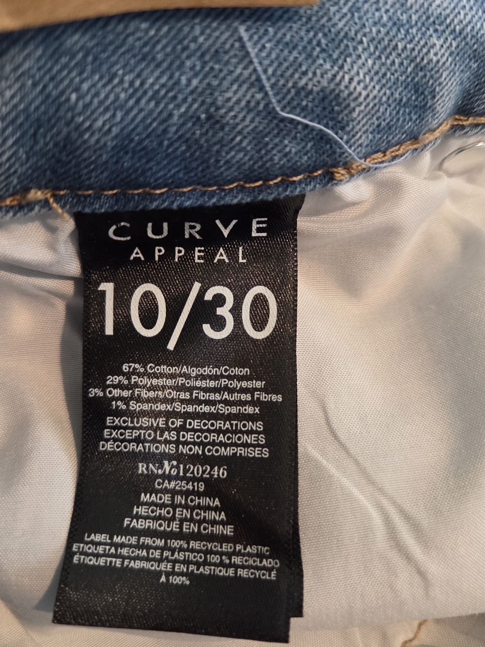 Curve Appeal High-Rise Wide Leg Jeans NWT Size 10/30 Light Wash Stretch - Picture 8 of 12